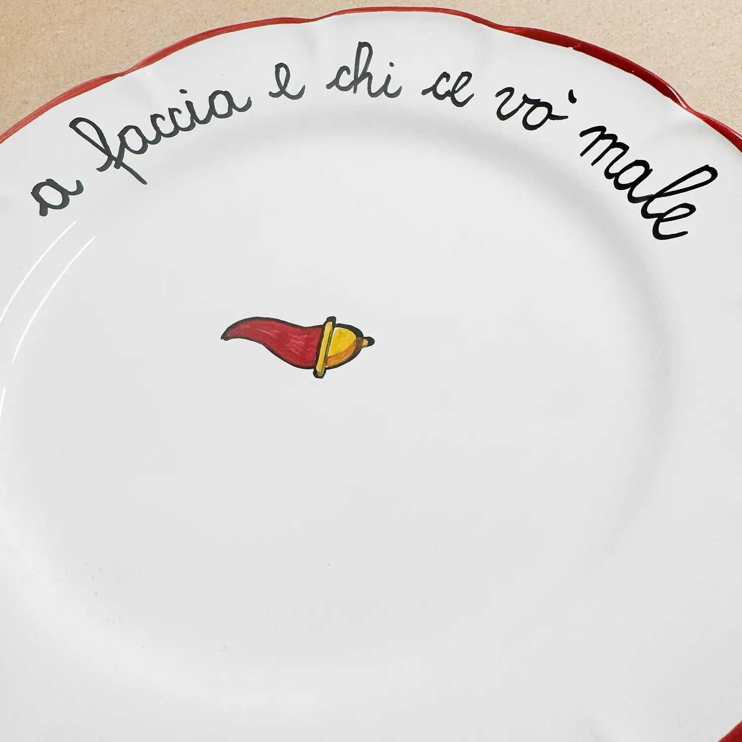 Piatto Piano “A Faccia e Chi Ce Vo’ Male” – Edizione Scaramantica Vietrese - Mamma' Art