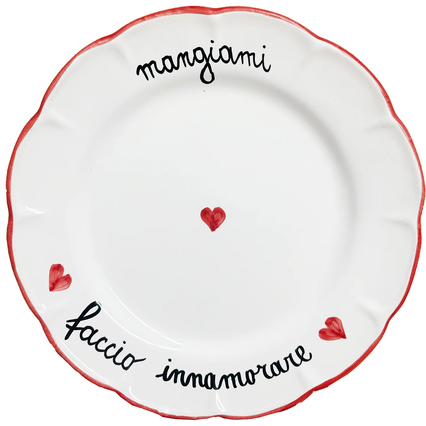 Piatto Piano “Mangiami, Faccio Innamorare” – Ceramica Pop d’Amore Made in Vietri - Mamma' Art