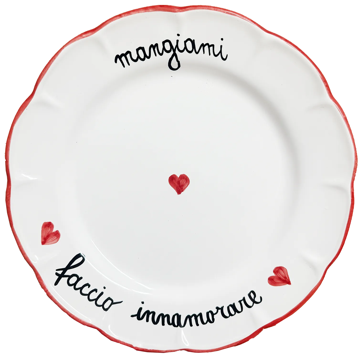Piatto Piano “Mangiami, Faccio Innamorare” – Ceramica Pop d’Amore Made in Vietri - Mamma' Art