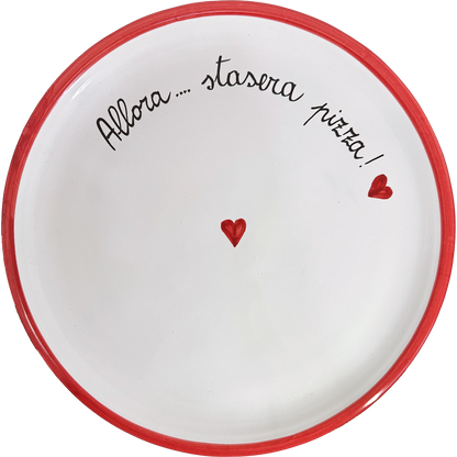 Piatto Pizza "Allora Stasera Pizza" – Il Richiamo della Fame! - Mamma' Art