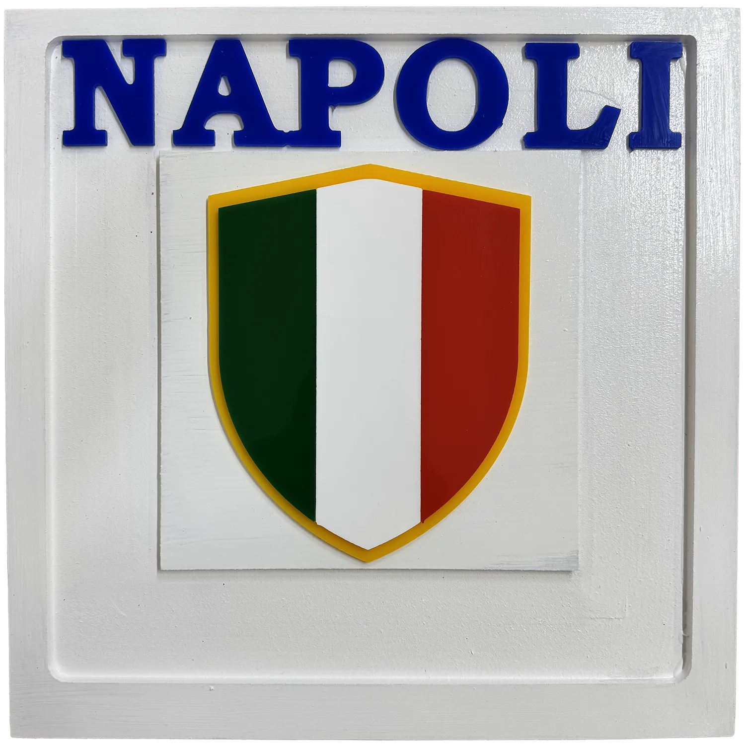 Quadro Napoli con Scudetto Tricolore – Omaggio Artigianale allo Scudetto - Mamma' Art