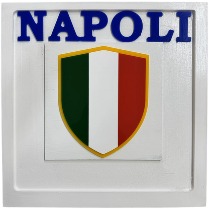 Quadro Napoli con Scudetto Tricolore – Omaggio Artigianale allo Scudetto - Mamma' Art