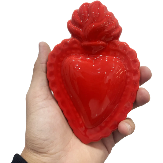Sacro Cuore Rosso - Portafortuna da Appendere in Ceramica di Vietri