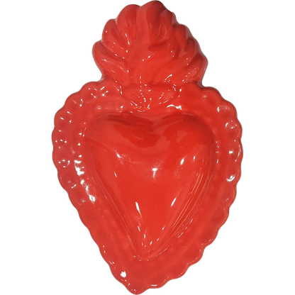 Sacro Cuore Rosso - Portafortuna da Appendere in Ceramica di Vietri