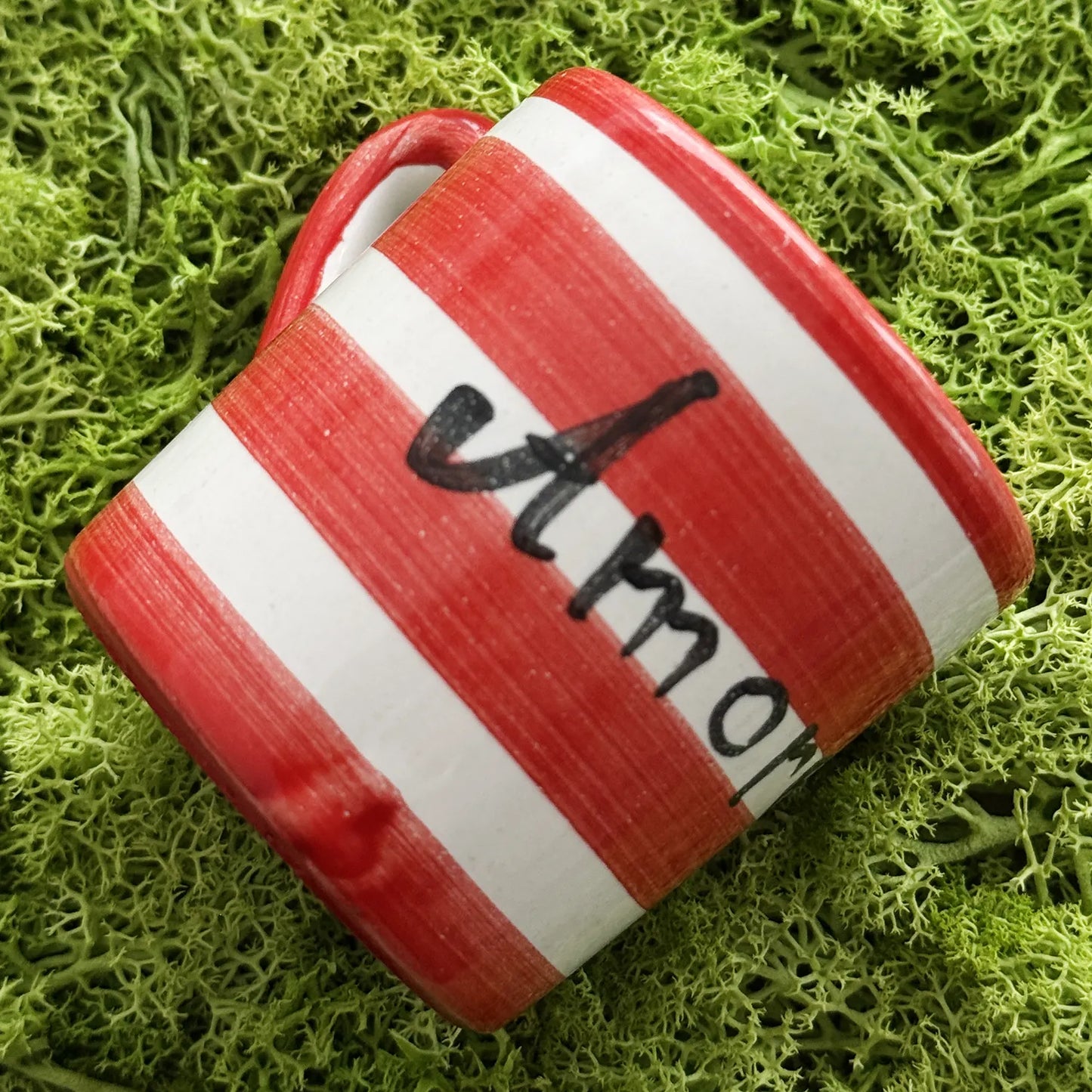 Set 4 Tazzine Caffè – Amore, Gioia, Felicità e Serenità in Ceramica vietrese - Mamma' Art