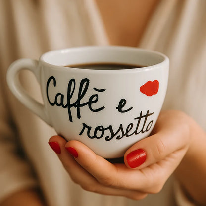 Tazzina "Caffè e Rossetto" – Sorsi di stile con un bacio pop - Mamma' Art