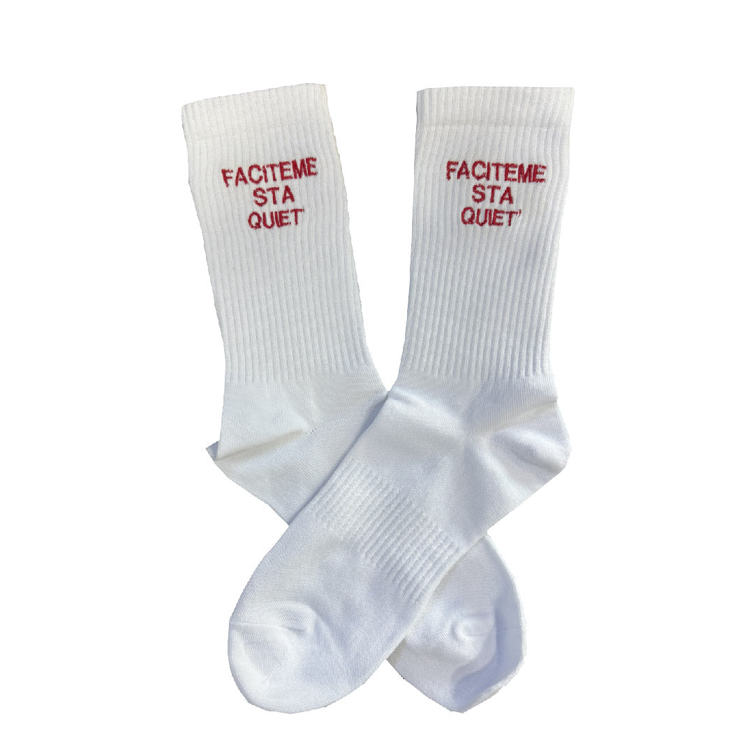 Calzini in Spugna con scritta FACITEME STA QUIET!